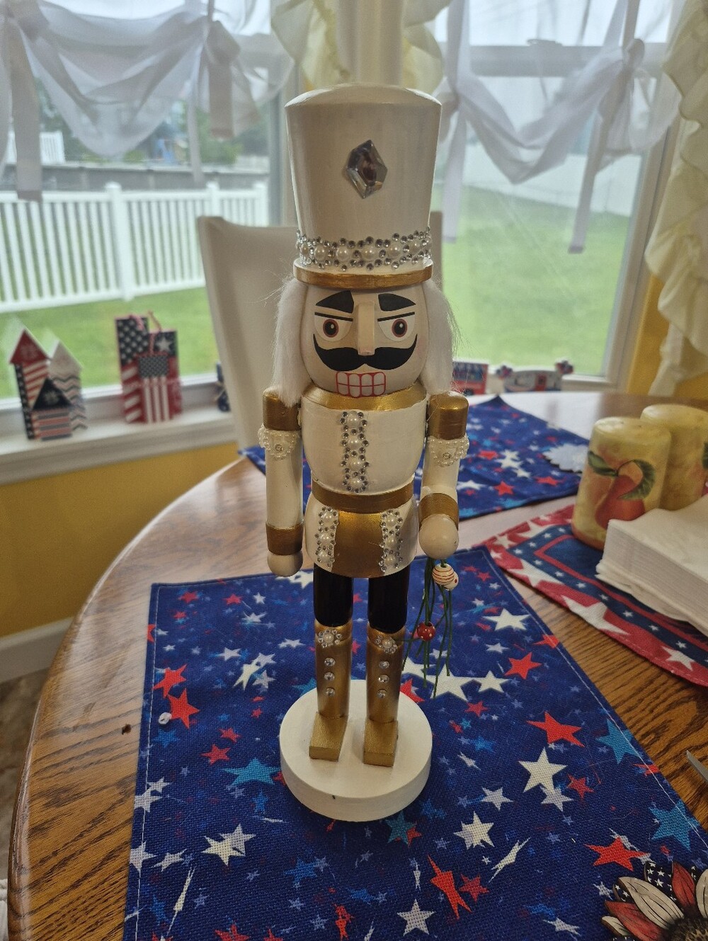 Gold & White Decorative Nutcracker Figure